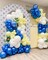 Lemon Balloon Garland Arch Kit, 153pcs Lemon Yellow Royal Blue and Dusty Blue Balloons